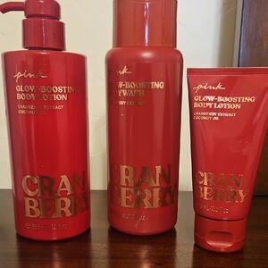 PINK Victoria's Secret Cranberry Glow-Boosting Body Wash Set